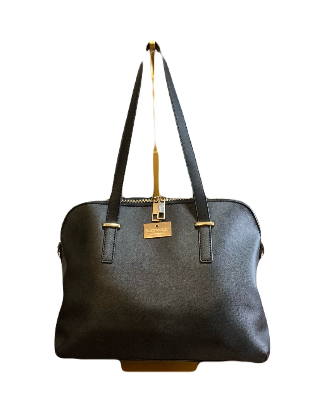 Kate Spade Cedar Street Maise Black Saffiano Leather Satchel Gold-Tone Hardware